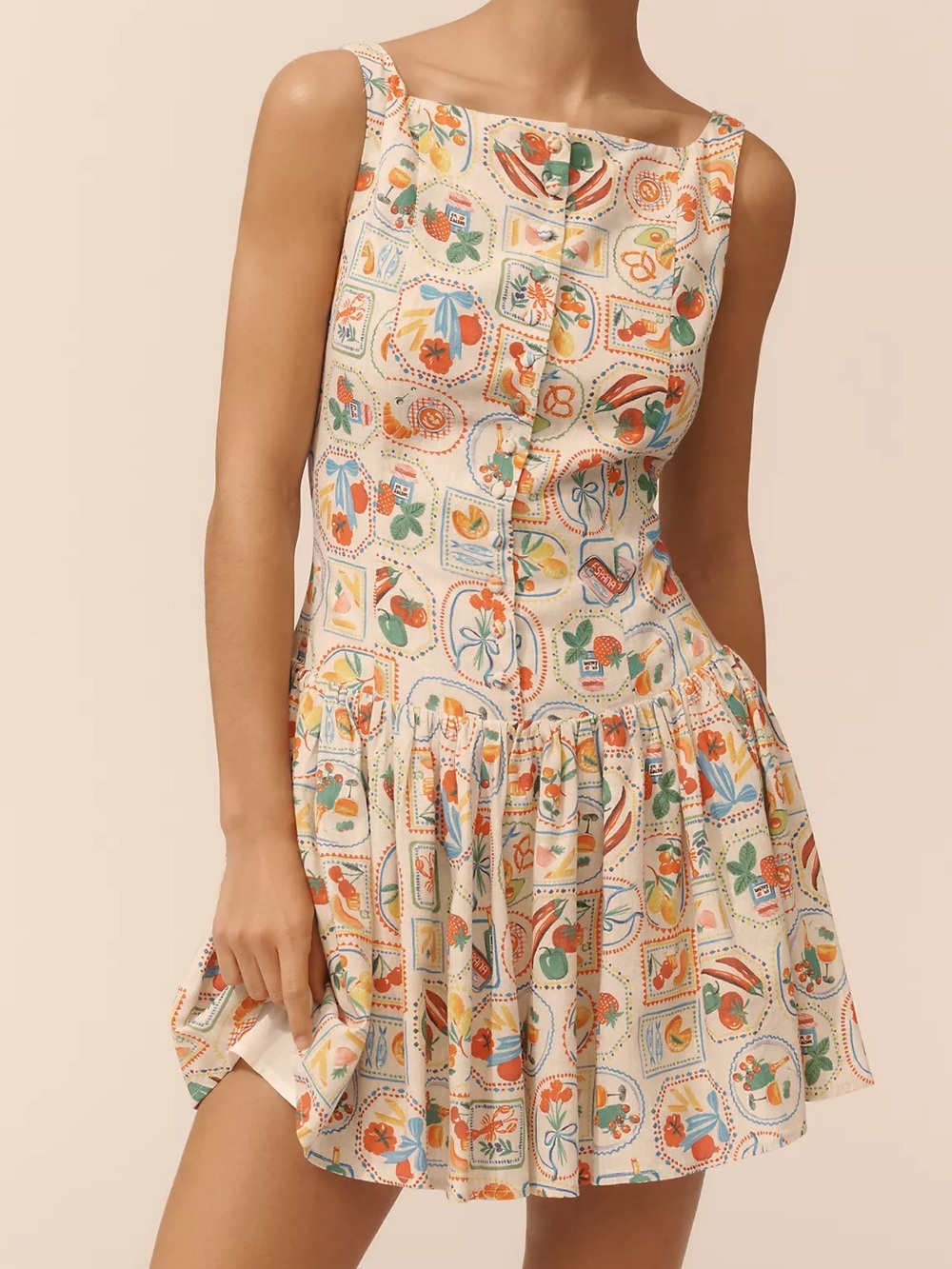 En Saison by Anthropologie Nayeli Linen Blend Sleeveless Mini Dress Large NWT